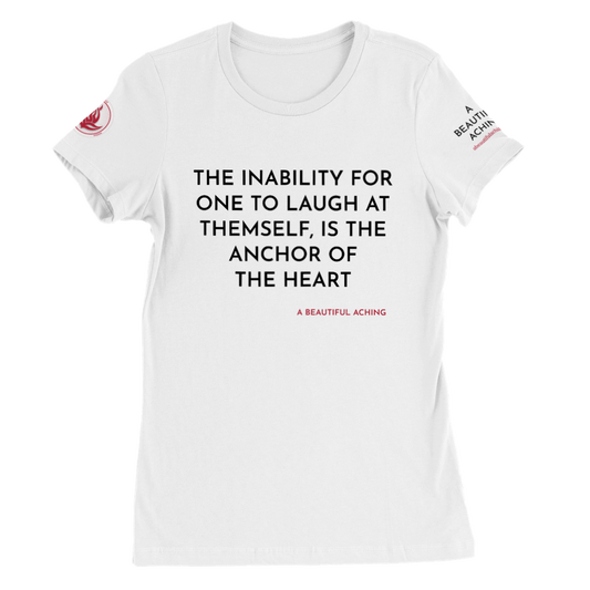 Women's Heart Anchor T-Shirt - White, Bold